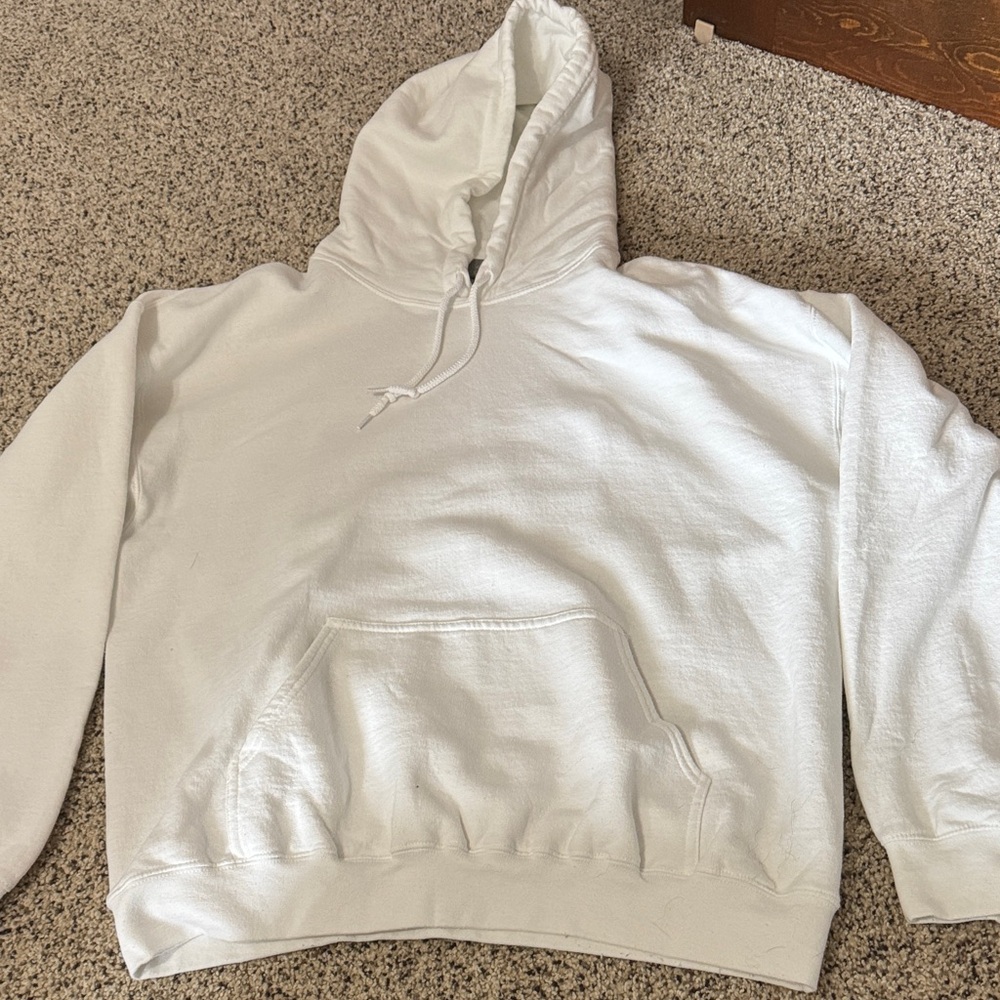 Hope You Have a Good Day White Hoodie with Front Pocket